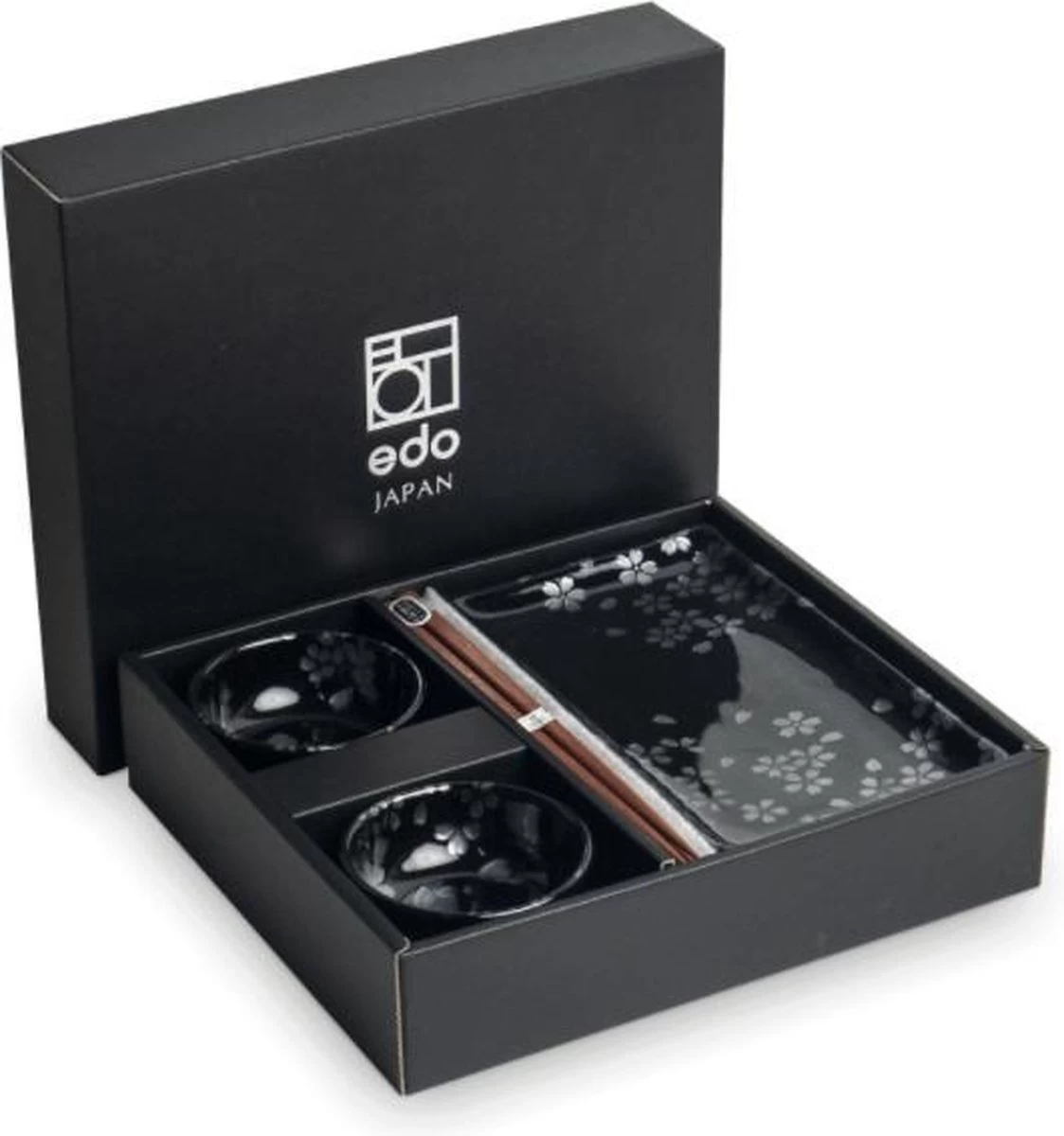 Edo Japan | HANA BLACK | Japanse Sushi Servies Set | 6-Delig | 2 Persoons | In Geschenkdoos 3 Edo Japan | HANA BLACK | Japanse Sushi Servies Set | 6-Delig | 2 Persoons | In Geschenkdoos