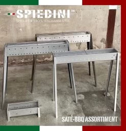 Spiedini Saté-bbq Bali 40 Mini - Kleine, Smalle Houtskoolbarbecue Met Horizontaal Rooster Voor Sate Of Andere Spiesjes - 40 Cm Lang, 11 Cm Breed, 14 Cm Hoog - Ideaal Voor Tuin- Of Open Haard, Of Balkon - Materiaal: Gealuminiseerd Ijzer -Beste Thuiskeuken 1153x1200 2