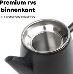 Vatten® - Premium RVS Theepot - Incl. RVS Theefilter - 1L - Zwart - Dubbelwandig -Beste Thuiskeuken 1175x1200 3