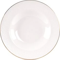 LeRijn® Serviesset Deventer 6 Persoons - 18 Delig - Licht Crème Wit Met Gouden Rand En Motief - Dinerborden - Soepborden - Dessertborden - Borden Servies - Bordenset -Beste Thuiskeuken 1198x1200 18