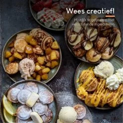 Ocina Poffertjespan – Combo Pack – 19 Poffertjes – Poffertjesmaker – Poffertjespan Inductie – Poffertjespan Electrisch – Gietijzeren Pan - Inclusief Doseerfles, Handvaten, 6x Poffertjesvorken En Invetkwast – Gratis Receptenboek -Beste Thuiskeuken 1198x1200 6