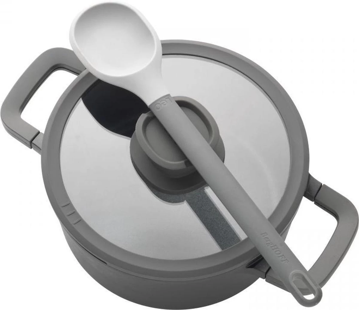 BergHOFF Leo Hapjespan Stone - 28 Cm - Met Glazen Deksel 4 BergHOFF Leo Hapjespan Stone - 28 Cm - Met Glazen Deksel - Afbeelding 2
