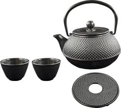 SakuraTea - Theepot Set - 4-delig - Gietijzer - Zwart - 0.8L - 2 Kopjes (100ml) -Beste Thuiskeuken 1200x1068 2