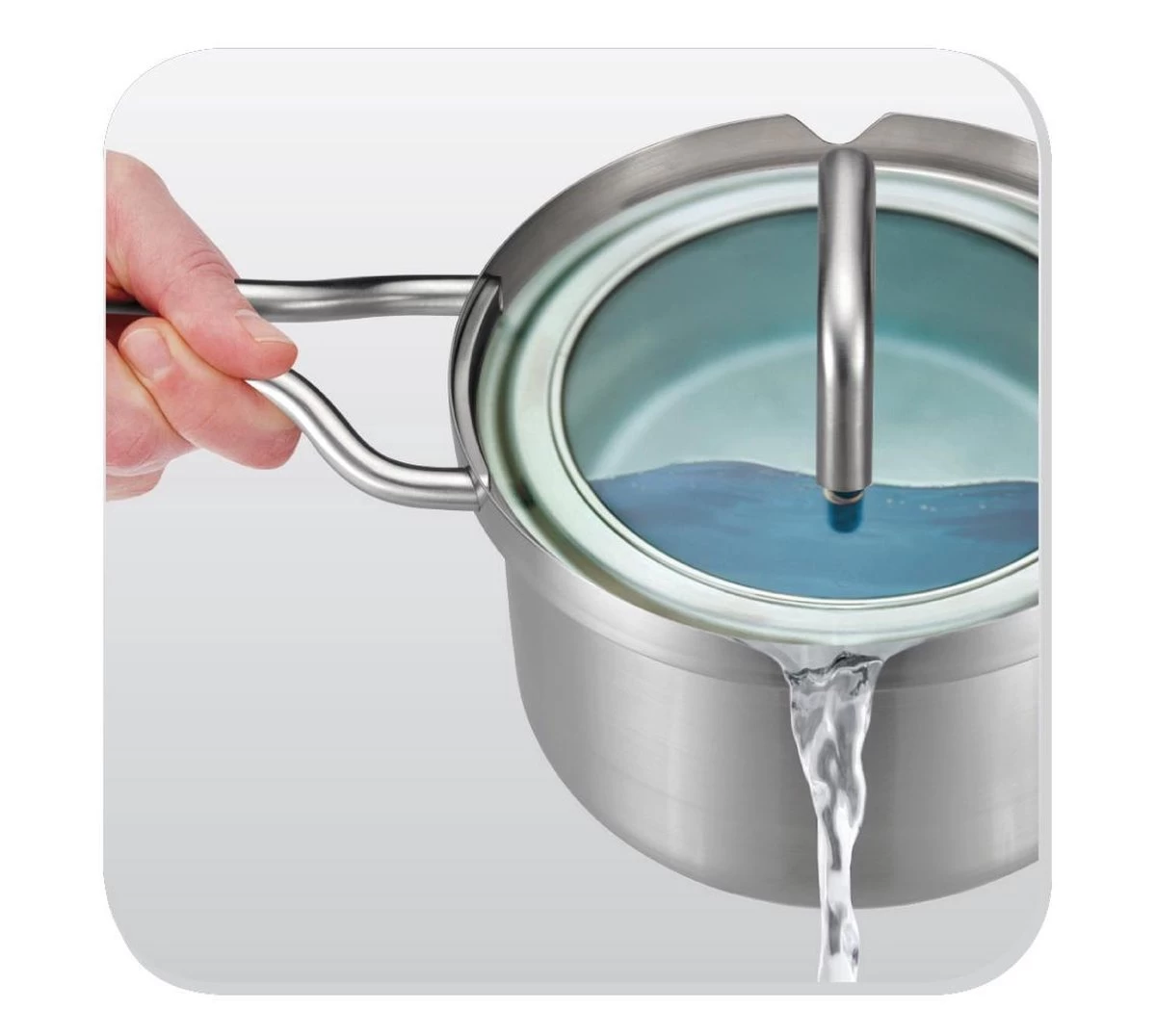 BK Q-linair Master Glas Pannenset - 5-delig - Glazen Deksel - Veilig Afgietsysteem - Inductie 5 BK Q-linair Master Glas Pannenset - 5-delig - Glazen Deksel - Veilig Afgietsysteem - Inductie - Afbeelding 3