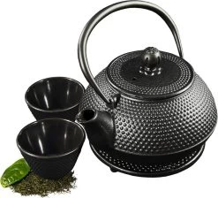 SakuraTea - Theepot Set - 4-delig - Gietijzer - Zwart - 0.8L - 2 Kopjes (100ml) -Beste Thuiskeuken 1200x1086 1