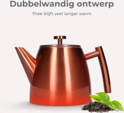 Vaja® Theepot Juliette Rosé Dubbelwandig -Beste Thuiskeuken 1200x1099 1