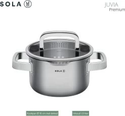 Sola Pannenset Juvia - 4 Delig - Ø 16,16,18,20 Cm - Zilver - RVS - Sandwichbodem -Beste Thuiskeuken 1200x1110 2
