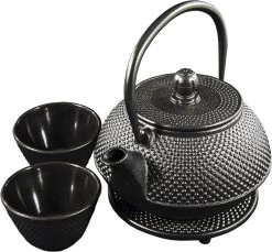 SakuraTea - Theepot Set - 4-delig - Gietijzer - Zwart - 0.8L - 2 Kopjes (100ml) -Beste Thuiskeuken 1200x1113 4