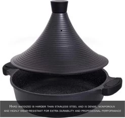 Aluminium Tajine Agadir- Matt Black Geschikt Ook Voor Inductie -Beste Thuiskeuken 1200x1131 5