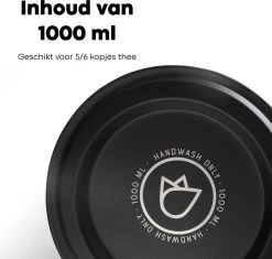 Vatten® - Premium RVS Theepot - Incl. RVS Theefilter - 1L - Zwart - Dubbelwandig -Beste Thuiskeuken 1200x1143 2