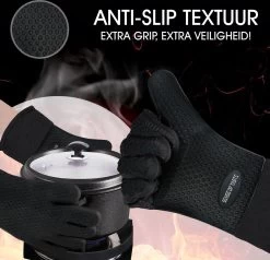Sense Of Taste Ovenwanten - 2 Stuks - Ovenhandschoenen - Hittebestendig - 230°C - Siliconen - Zwart - Koken - Extra Lang -Beste Thuiskeuken 1200x1154 1