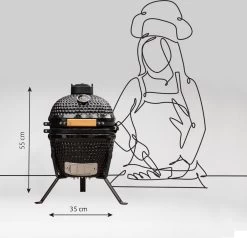 BluMill Kamado BBQ Egg - Kamado 13 Inch - Incl. Vlees Thermometer - Houtskoolbarbecues - Zwart - Ø 27cm -Beste Thuiskeuken 1200x1156 1