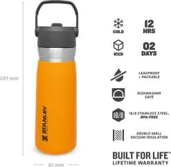 Stanley The IceFlow™ Flip Straw Water Bottle 0,65L - Thermosfles - Saffron 27 Stanley The IceFlow™ Flip Straw Water Bottle 0,65L - Thermosfles - Saffron -Beste Thuiskeuken 1200x1170 1