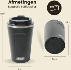 LaCardia Koffiebeker To Go Premium Zwart – Thermosbeker – Theebeker – 380ML – Herbruikbaar 17 LaCardia Koffiebeker To Go Premium Zwart – Thermosbeker – Theebeker – 380ML – Herbruikbaar -Beste Thuiskeuken 1200x1171 3