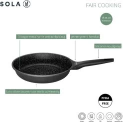 Sola - Fair Cooking Zwart/wit Greblon Anti Aanbaklaag 11 Sola - Fair Cooking Zwart/wit Greblon Anti Aanbaklaag -Beste Thuiskeuken 1200x1184