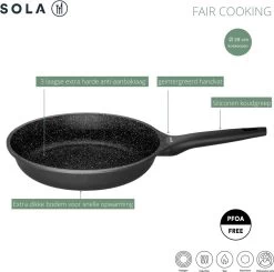 Sola Koekenpan Fair Cooking - Ø 28 Cm - Zwart/wit - Aluminium - Antiaanbaklaag -Beste Thuiskeuken 1200x1189 1