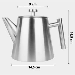 Castagnola Theepot Met Filter – Theekan – Theepot Dubbelwandig – Theepot Roestvrijstaal – Hoogwaardig RVS – 1 Liter – 5 Kopjes Thee – Zilver 10 Castagnola Theepot Met Filter – Theekan – Theepot Dubbelwandig – Theepot Roestvrijstaal – Hoogwaardig RVS – 1 Liter – 5 Kopjes Thee – Zilver -Beste Thuiskeuken 1200x1195 6