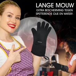 Sense Of Taste Ovenwanten - 2 Stuks - Ovenhandschoenen - Hittebestendig - 230°C - Siliconen - Zwart - Koken - Extra Lang -Beste Thuiskeuken 1200x1196 4