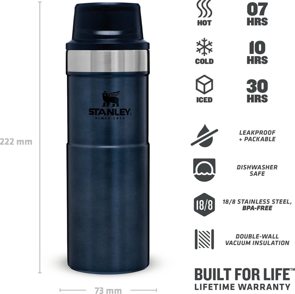 Stanley Trigger-Action Travel Mug 0.47L - Thermosfles - Nightfall 5 Stanley Trigger-Action Travel Mug 0.47L - Thermosfles - Nightfall - Afbeelding 3