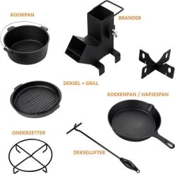 Dutch Mountains Gietijzeren Pannenset 7-delig - Dutch Oven – Braadpan - Grillpan - Hapjespan - Kookset In Houten Transportkist - Deksellifter - Brander 14 Dutch Mountains Gietijzeren Pannenset 7-delig - Dutch Oven – Braadpan - Grillpan - Hapjespan - Kookset In Houten Transportkist - Deksellifter - Brander -Beste Thuiskeuken 1200x1197 7