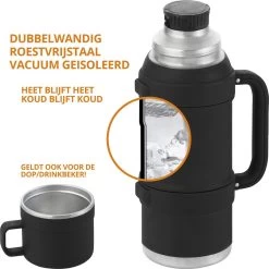 MacGyver RVS Thermoskan 1.5 Ltr – RVS Thermosbeker 0,55 Ltr - Langdurig Warm/koud - Zwart -Beste Thuiskeuken 1200x1198 14