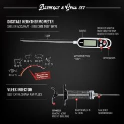 Mountain Jack® 40-Delige Luxe BBQ Grill Accessoires Set In Roestvrij Staal – Barbecue Gereedschap – Tangenset, Vlees Thermometer, Vleestang, Borstel, Spiezen, Vleesmes, Vleesvork 18 Mountain Jack® 40-Delige Luxe BBQ Grill Accessoires Set In Roestvrij Staal – Barbecue Gereedschap – Tangenset, Vlees Thermometer, Vleestang, Borstel, Spiezen, Vleesmes, Vleesvork -Beste Thuiskeuken 1200x1199 13