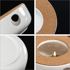 ConBlom Keramische Theepot, Warmer, Theewarmer, Koffiewarmer, Stoofje, Met Kurk-stoofje, Theepot Basis, Theefornuis, Melkwarmer Voor Thuis, Café, Theemelk (zonder Kaars En Theepot) -Beste Thuiskeuken 1200x1199 19