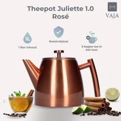 Vaja® Theepot Juliette Rosé Dubbelwandig -Beste Thuiskeuken 1200x1200 1062
