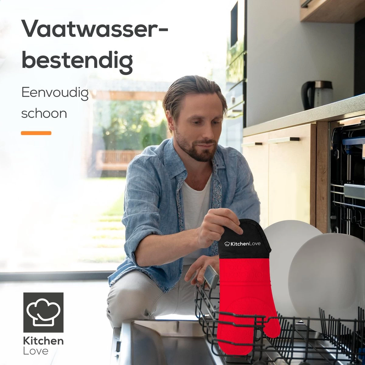 KitchenLove Ovenwanten - 2 Stuks Ovenhandschoenen - Hittebestendig Tot 250 °C - Siliconen - Rood 4 KitchenLove Ovenwanten - 2 Stuks Ovenhandschoenen - Hittebestendig Tot 250 °C - Siliconen - Rood - Afbeelding 2