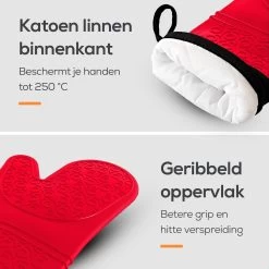 KitchenLove Ovenwanten - 2 Stuks Ovenhandschoenen - Hittebestendig Tot 250 °C - Siliconen - Rood 16 KitchenLove Ovenwanten - 2 Stuks Ovenhandschoenen - Hittebestendig Tot 250 °C - Siliconen - Rood -Beste Thuiskeuken 1200x1200 1132