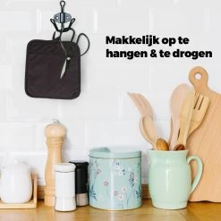 Roegaarden Pannenlappen - Pannenlap - 2 Stuks - Met Insteekvakken - Zwart -Beste Thuiskeuken 1200x1200 1148