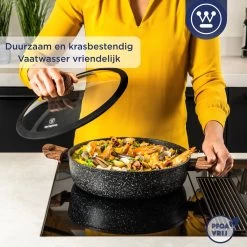 Westinghouse Hapjespan Inductie - Ø 32 Cm - Zwart Marmer - Speciale Editie - Met Deksel -Beste Thuiskeuken 1200x1200 206