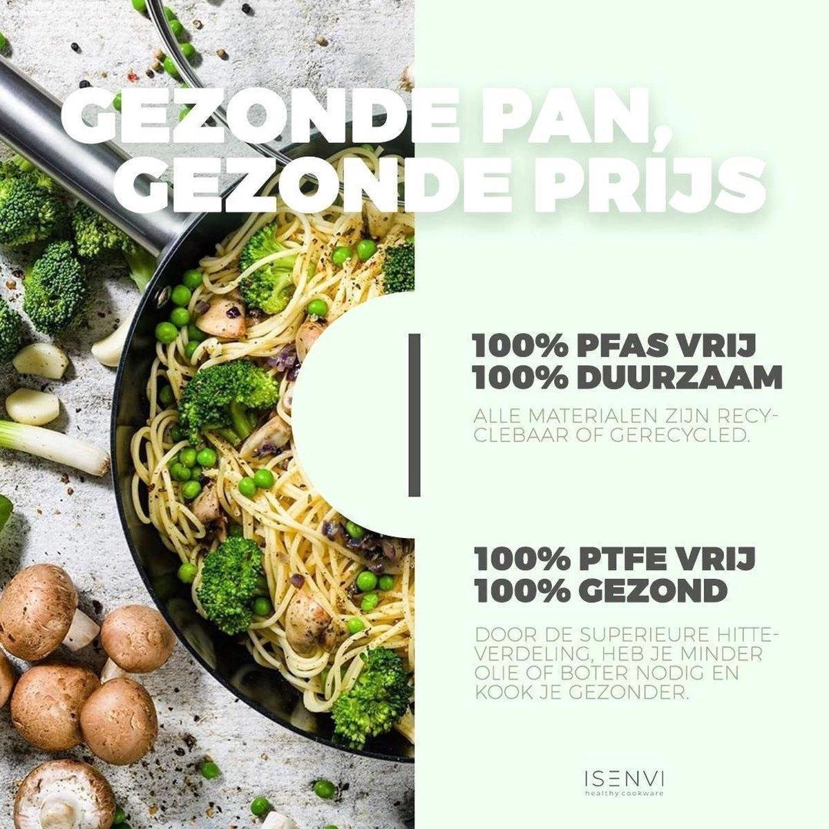 ISENVI Avon Keramische Wok Met Deksel 36 CM - Ergo Greep 7 ISENVI Avon Keramische Wok Met Deksel 36 CM - Ergo Greep - Afbeelding 5