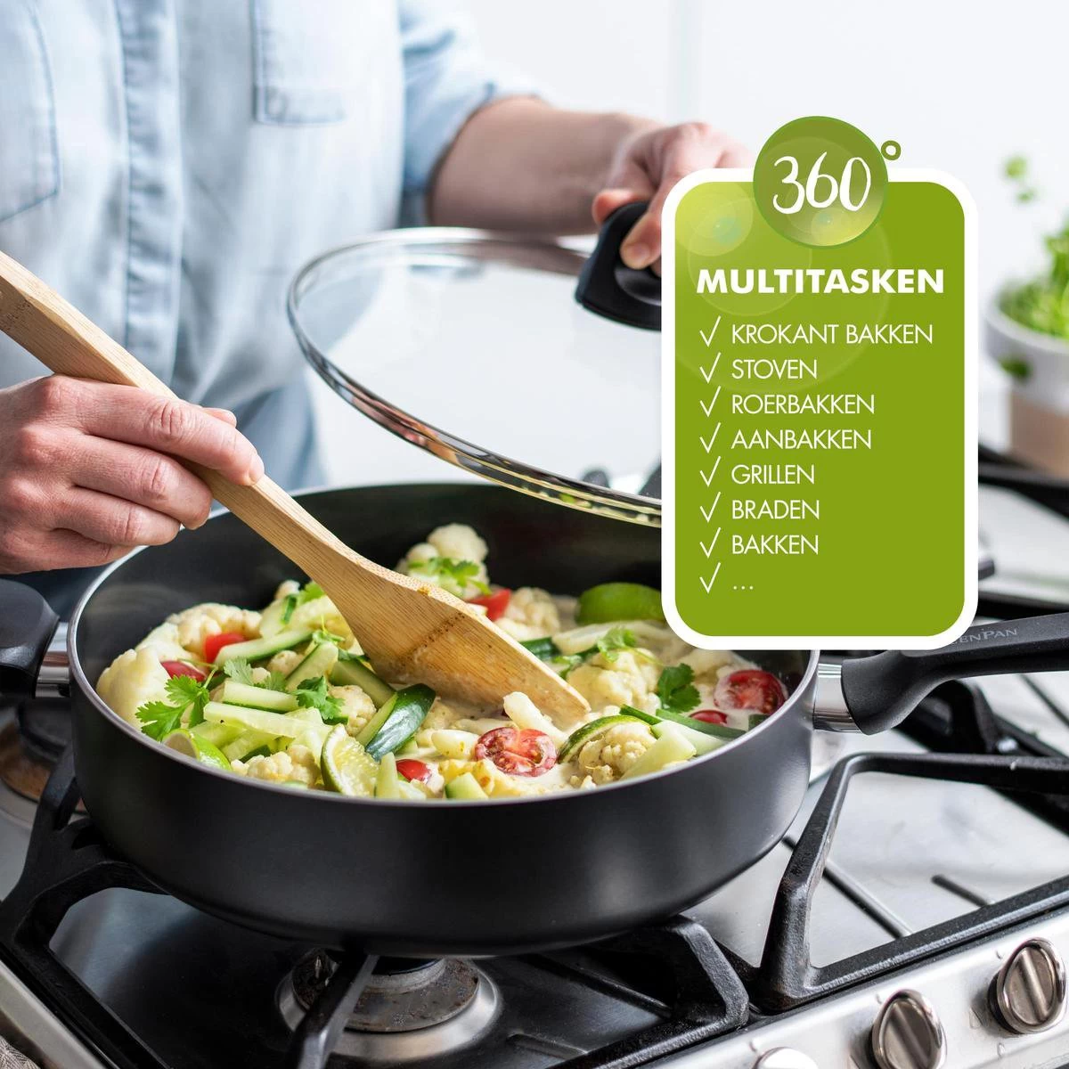 GreenPan Memphis Koekenpan 28cm - Zwart - Inductie - PFAS-vrij 11 GreenPan Memphis Koekenpan 28cm - Zwart - Inductie - PFAS-vrij - Afbeelding 9