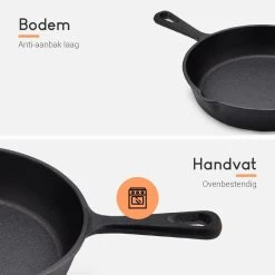 Ocina Gietijzeren Pan – Set Van 3 Stuks – ø25cm, ø19.5cm En ø16cm - Skillet - Koekenpan – Hapjespan – Koekenpan Inductie – Koekenpannenset - Gietijzeren Pan Bbq - Gietijzer - Incl. Receptenboek 14 Ocina Gietijzeren Pan – Set Van 3 Stuks – ø25cm, ø19.5cm En ø16cm - Skillet - Koekenpan – Hapjespan – Koekenpan Inductie – Koekenpannenset - Gietijzeren Pan Bbq - Gietijzer - Incl. Receptenboek -Beste Thuiskeuken 1200x1200 339