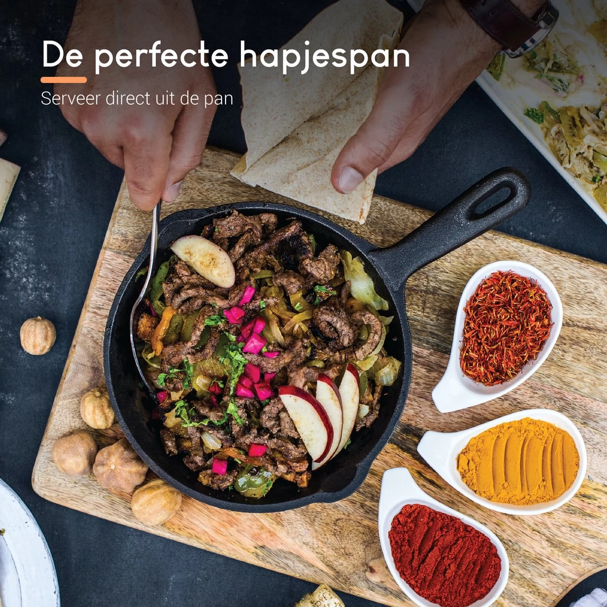 Ocina Gietijzeren Pan – Set Van 3 Stuks – ø25cm, ø19.5cm En ø16cm - Skillet - Koekenpan – Hapjespan – Koekenpan Inductie – Koekenpannenset - Gietijzeren Pan Bbq - Gietijzer - Incl. Receptenboek 8 Ocina Gietijzeren Pan – Set Van 3 Stuks – ø25cm, ø19.5cm En ø16cm - Skillet - Koekenpan – Hapjespan – Koekenpan Inductie – Koekenpannenset - Gietijzeren Pan Bbq - Gietijzer - Incl. Receptenboek - Afbeelding 6