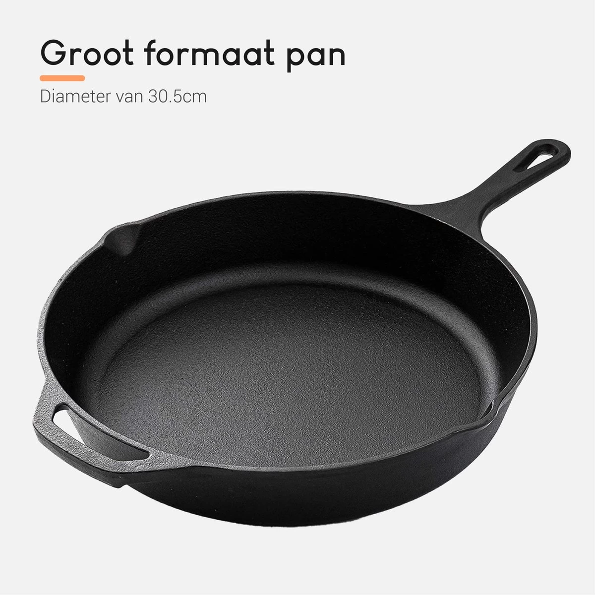 Ocina Gietijzeren Pan – ø30,5cm - Skillet - Koekenpan – Hapjespan – Koekenpan Inductie – Koekenpannenset - Gietijzeren Pan Bbq - Gietijzer 4 Ocina Gietijzeren Pan – ø30,5cm - Skillet - Koekenpan – Hapjespan – Koekenpan Inductie – Koekenpannenset - Gietijzeren Pan Bbq - Gietijzer - Afbeelding 2