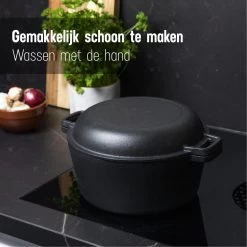 Daumonet Ducasse Gietijzeren Double Use Braadpan - Combi Sudderpan Zwart - 2-in-1 Bak- En Braadpan - PFAS & PFOA Vrij - Rond - Ø 26 Cm - 4,4 Liter - Emaille - Alle Warmtebronnen - Elektrisch - Gas - Halogeen - Inductie - Keramisch 16 Daumonet Ducasse Gietijzeren Double Use Braadpan - Combi Sudderpan Zwart - 2-in-1 Bak- En Braadpan - PFAS & PFOA Vrij - Rond - Ø 26 Cm - 4,4 Liter - Emaille - Alle Warmtebronnen - Elektrisch - Gas - Halogeen - Inductie - Keramisch -Beste Thuiskeuken 1200x1200 476