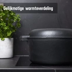 Daumonet Ducasse Gietijzeren Double Use Braadpan - Combi Sudderpan Zwart - 2-in-1 Bak- En Braadpan - PFAS & PFOA Vrij - Rond - Ø 26 Cm - 4,4 Liter - Emaille - Alle Warmtebronnen - Elektrisch - Gas - Halogeen - Inductie - Keramisch 17 Daumonet Ducasse Gietijzeren Double Use Braadpan - Combi Sudderpan Zwart - 2-in-1 Bak- En Braadpan - PFAS & PFOA Vrij - Rond - Ø 26 Cm - 4,4 Liter - Emaille - Alle Warmtebronnen - Elektrisch - Gas - Halogeen - Inductie - Keramisch -Beste Thuiskeuken 1200x1200 477