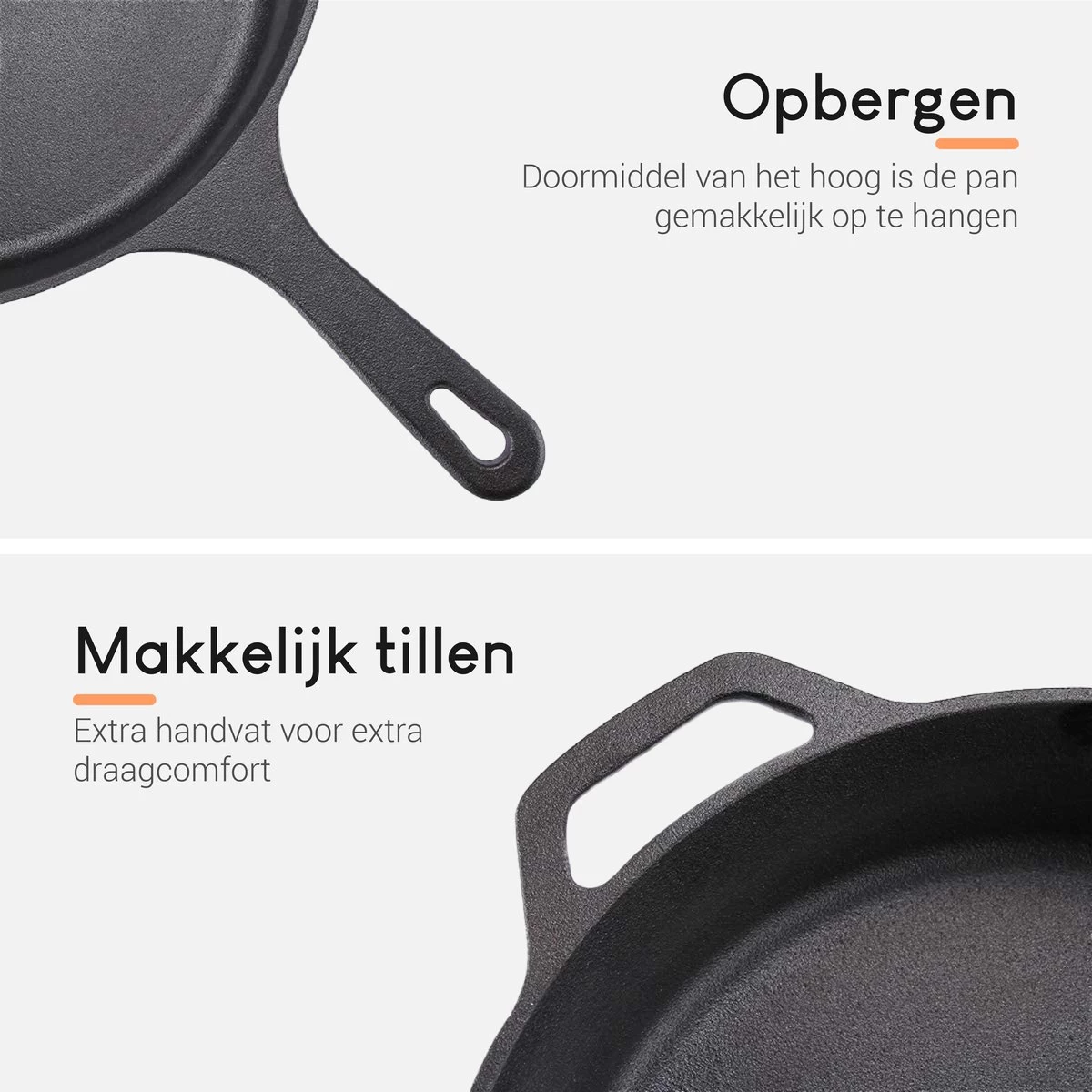 Ocina Gietijzeren Pan – ø30,5cm - Skillet - Koekenpan – Hapjespan – Koekenpan Inductie – Koekenpannenset - Gietijzeren Pan Bbq - Gietijzer 5 Ocina Gietijzeren Pan – ø30,5cm - Skillet - Koekenpan – Hapjespan – Koekenpan Inductie – Koekenpannenset - Gietijzeren Pan Bbq - Gietijzer - Afbeelding 3