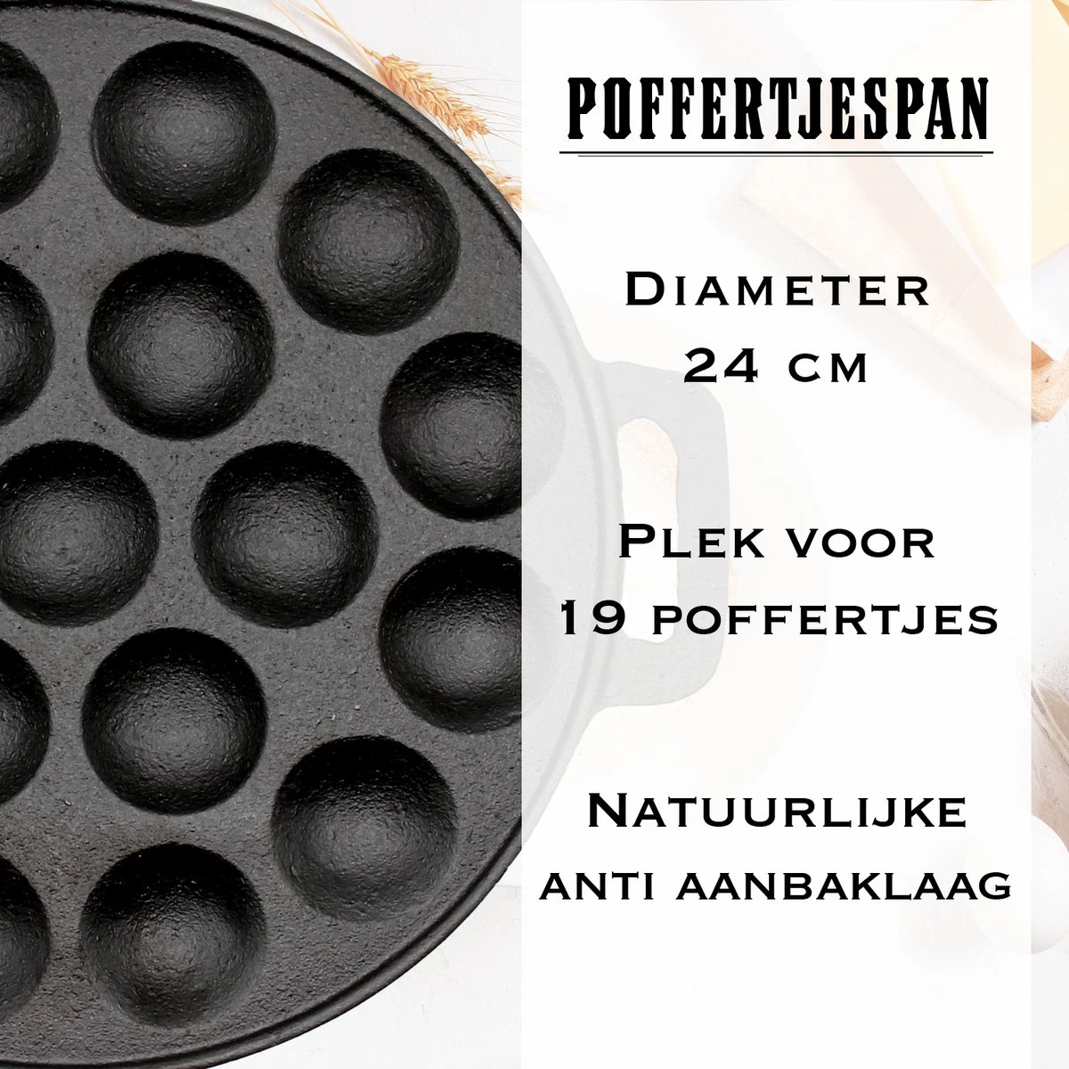 IRONO Poffertjespan Set - Incl. Doseerfles, Kwast En Vork - Poffertjespan Inductie En Electrisch - Poffertjesmaker 19 Poffertjes - Poffertjes Maken - Spuitfles - Cadeau Voor Mannen En Vrouwen 4 IRONO Poffertjespan Set - Incl. Doseerfles, Kwast En Vork - Poffertjespan Inductie En Electrisch - Poffertjesmaker 19 Poffertjes - Poffertjes Maken - Spuitfles - Cadeau Voor Mannen En Vrouwen - Afbeelding 2