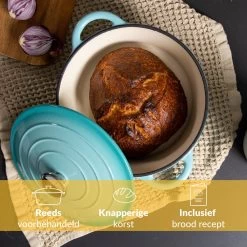 Chefarone Gietijzeren Pan - Braadpan Inclusief Deksel - Geschikt Voor Alle Warmtebronnen - Geëmailleerd Blauw -Beste Thuiskeuken 1200x1200 568