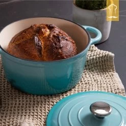 Chefarone Gietijzeren Pan - Braadpan Inclusief Deksel - Geschikt Voor Alle Warmtebronnen - Geëmailleerd Blauw -Beste Thuiskeuken 1200x1200 572