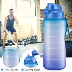 FLOOQ Motivatie Waterfles Zwart - 2 Liter Drinkfles - BPA Vrij - Waterfles Met Tijdsmarkering -Beste Thuiskeuken 1200x1200 626