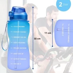 FLOOQ Motivatie Waterfles Zwart - 2 Liter Drinkfles - BPA Vrij - Waterfles Met Tijdsmarkering -Beste Thuiskeuken 1200x1200 629