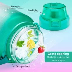 FLOOQ Motivatie Waterfles Zwart - 2 Liter Drinkfles - BPA Vrij - Waterfles Met Tijdsmarkering -Beste Thuiskeuken 1200x1200 630