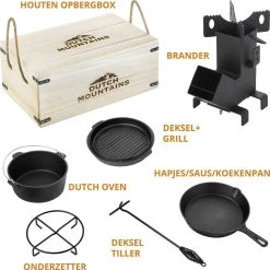 Dutch Mountains Gietijzeren Pannenset 7-delig - Dutch Oven – Braadpan - Grillpan - Hapjespan - Kookset In Houten Transportkist - Deksellifter - Brander 16 Dutch Mountains Gietijzeren Pannenset 7-delig - Dutch Oven – Braadpan - Grillpan - Hapjespan - Kookset In Houten Transportkist - Deksellifter - Brander -Beste Thuiskeuken 1200x1200 757