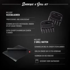 Mountain Jack® 40-Delige Luxe BBQ Grill Accessoires Set In Roestvrij Staal – Barbecue Gereedschap – Tangenset, Vlees Thermometer, Vleestang, Borstel, Spiezen, Vleesmes, Vleesvork 19 Mountain Jack® 40-Delige Luxe BBQ Grill Accessoires Set In Roestvrij Staal – Barbecue Gereedschap – Tangenset, Vlees Thermometer, Vleestang, Borstel, Spiezen, Vleesmes, Vleesvork -Beste Thuiskeuken 1200x1200 776