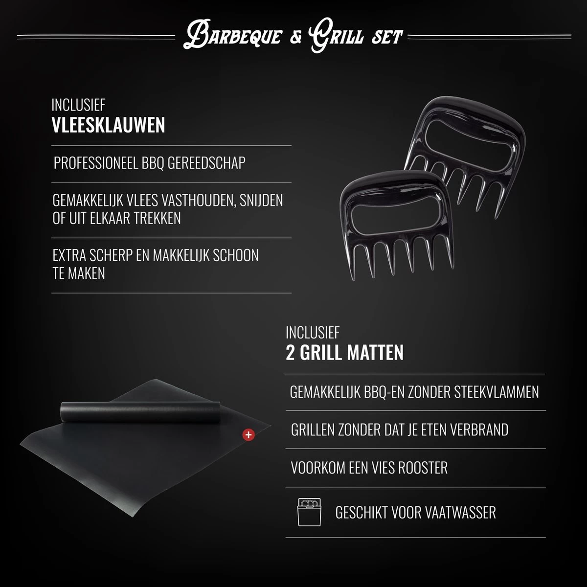Mountain Jack® 40-Delige Luxe BBQ Grill Accessoires Set In Roestvrij Staal – Barbecue Gereedschap – Tangenset, Vlees Thermometer, Vleestang, Borstel, Spiezen, Vleesmes, Vleesvork 9 Mountain Jack® 40-Delige Luxe BBQ Grill Accessoires Set In Roestvrij Staal – Barbecue Gereedschap – Tangenset, Vlees Thermometer, Vleestang, Borstel, Spiezen, Vleesmes, Vleesvork - Afbeelding 7