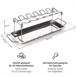 Blumtal BBQ Rek - Robuuste Roestvrijstalen Kippenpoot Rek - Voor 12 Poten - Kippengrillstandaard - Vaatwasmachinebestendig -Beste Thuiskeuken 1200x1200 808